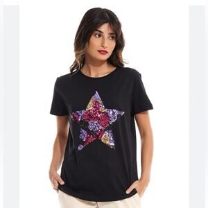 Sferra Colorful Sequin Star T-Shirt Medium